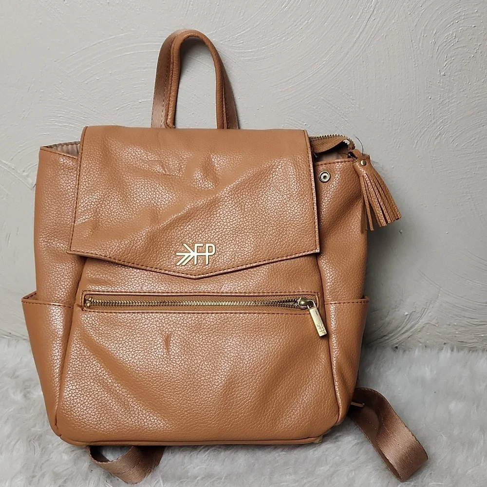 Freshly Picked Mini Classic Diaper Bag Backpack - Vegan Leather - Tan